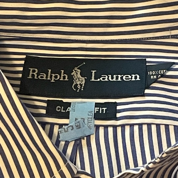 Polo by Ralph Lauren Dress Shirt pin stripe 16 neck - Picture 4 of 6